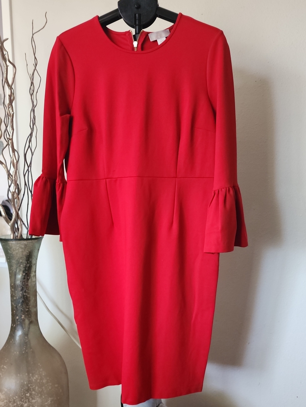 Rachel Parcell Red Bell-Sleeve Sheath Dress